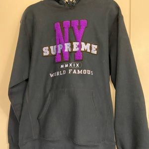 PRISTINE SUPREME NAVY HOODIE for men or women